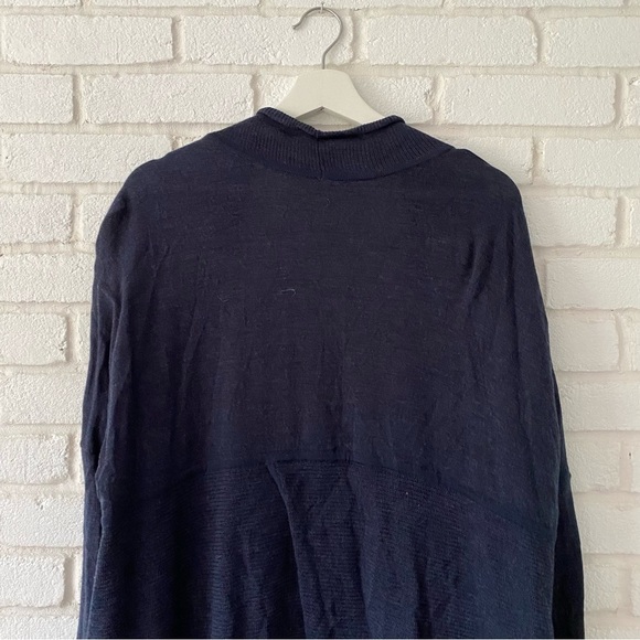 Lululemon Sit In Lotus Split Back Sweater Merino Wool Cardigan Navy Blue Size 10 - Picture 6 of 10